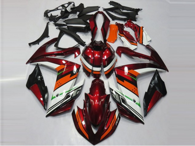 Aftermarket 2015-2018 Orange and Maroon Yamaha R3 Motorcycle Fairings