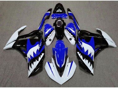 Aftermarket 2015-2018 White Shark & Blue Yamaha R3 Motorcycle Fairings