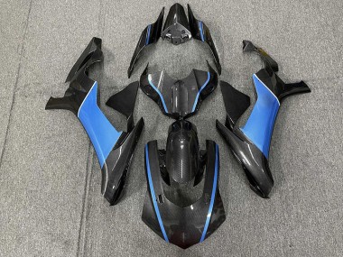 Aftermarket 2015-2019 Carbon Fiber & Light Blue Yamaha R1 Motorcycle Fairings