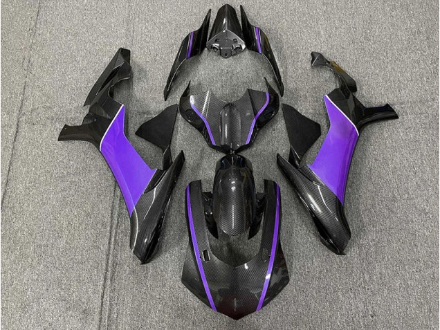 Aftermarket 2015-2019 Carbon Fiber & Purple Yamaha R1 Motorcycle Fairings