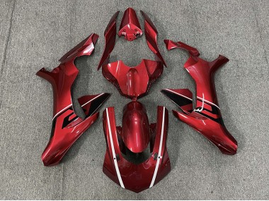 Aftermarket 2015-2019 Deep Red & Black and White accents Yamaha R1 Motorcycle Fairings