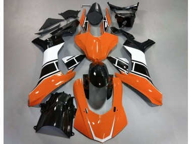 Aftermarket 2015-2019 Gloss Orange White and Black Yamaha R1 Motorcycle Fairings