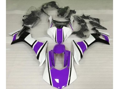 Aftermarket 2015-2019 Gloss White Purple and Black Yamaha R1 Motorcycle Fairings