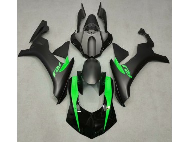 Aftermarket 2015-2019 Matte Black & Green Yamaha R1 Motorcycle Fairings