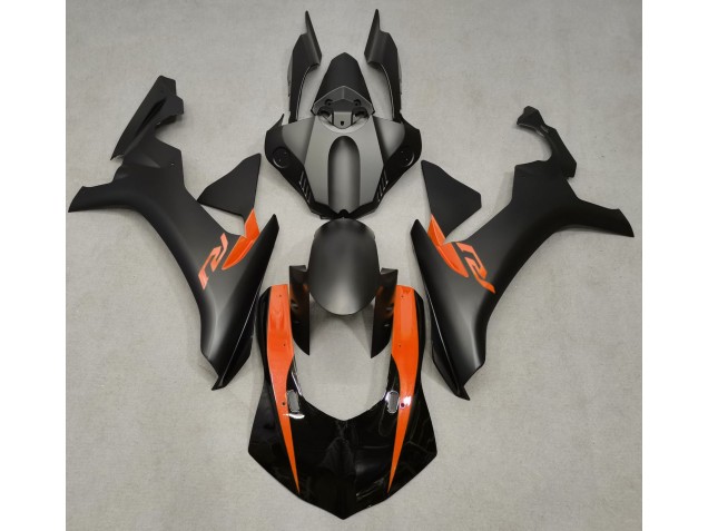 Aftermarket 2015-2019 Matte Black & Orange Yamaha R1 Motorcycle Fairings