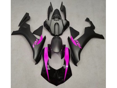 Aftermarket 2015-2019 Matte Black & Pink Yamaha R1 Motorcycle Fairings