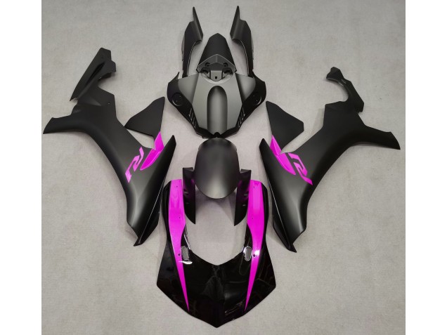 Aftermarket 2015-2019 Matte Black & Pink Yamaha R1 Motorcycle Fairings