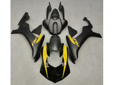 Aftermarket 2015-2019 Matte Black & Yellow Yamaha R1 Motorcycle Fairings