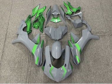 Aftermarket 2015-2019 Nardo Gray & Green Accents Yamaha R1 Motorcycle Fairings