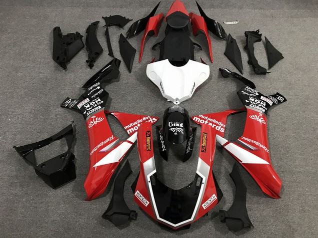 Aftermarket 2015-2019 Red Black and White Custom Style Gloss Yamaha R1 Motorcycle Fairings