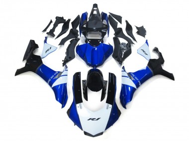 Aftermarket 2015-2019 White and Blue Yamaha R1 Motorcycle Fairings