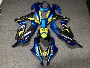 Aftermarket 2016-2019 Metallic Blue Shark Kawasaki ZX10R Motorcycle Fairings