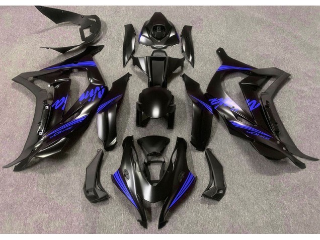 Aftermarket 2016-2019 Satin Black & Blue Kawasaki ZX10R Motorcycle Fairings