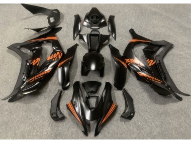 Aftermarket 2016-2019 Satin Black & Orange Kawasaki ZX10R Motorcycle Fairings