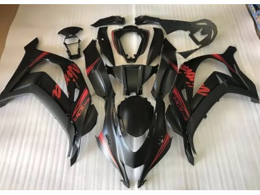 Aftermarket 2016-2019 Satin Black & Red Kawasaki ZX10R Motorcycle Fairings