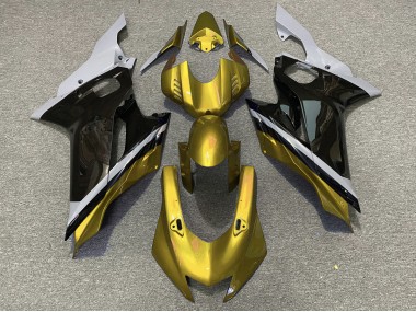 Aftermarket 2017-2019 Cement Black and Gold Yamaha R6 Motorcycle Fairings