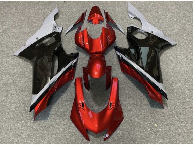 Aftermarket 2017-2019 Cement Black and Red Yamaha R6 Motorcycle Fairings