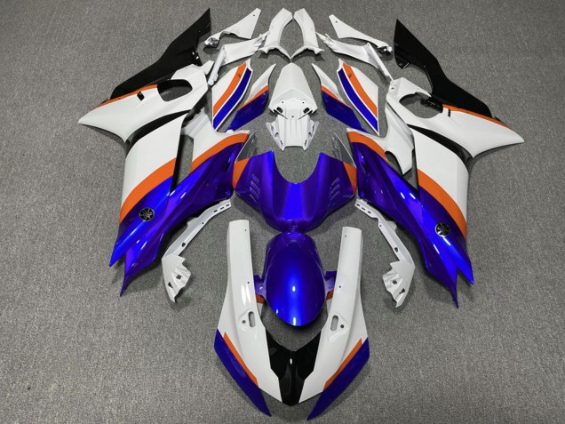 Aftermarket 2017-2019 Deep Blue and Orange Yamaha R6 Motorcycle Fairings