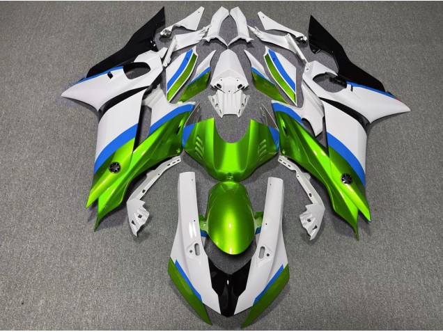 Aftermarket 2017-2019 Gloss Green and Light Blue Yamaha R6 Motorcycle Fairings