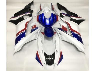 Aftermarket 2017-2019 Gloss White and Deep Blue Yamaha R6 Motorcycle Fairings