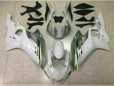 Aftermarket 2017-2019 Gloss White and Silver Yamaha R6 Motorcycle Fairings