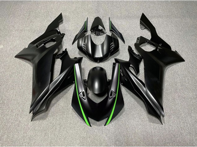 Aftermarket 2017-2019 Matte Black & Green Accents Yamaha R6 Motorcycle Fairings