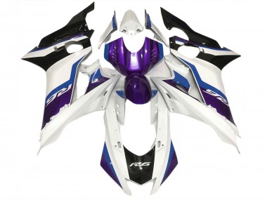 Aftermarket 2017-2019 Purple and Gloss White Yamaha R6 Motorcycle Fairings