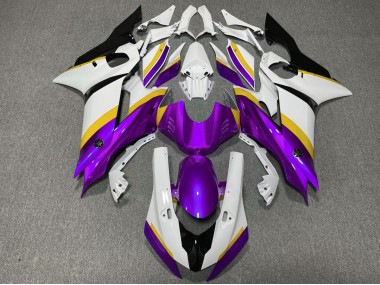 Aftermarket 2017-2019 Purple and Yellow Gloss Yamaha R6 Motorcycle Fairings