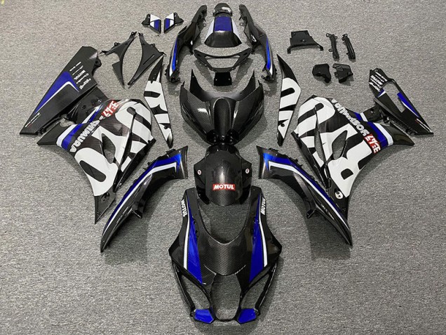 Aftermarket 2017-2019 Carbon Fiber Style & Blue Suzuki GSXR 1000 Motorcycle Fairings