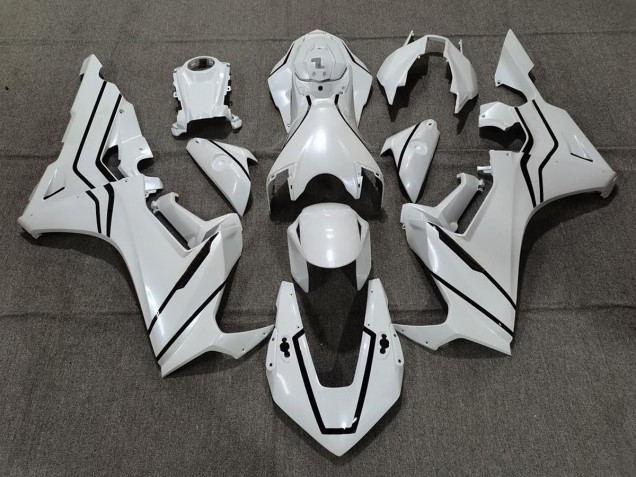 Aftermarket 2017-2019 Pearl White & Black Lining Honda CBR1000RR Motorcycle Fairings