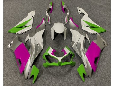 Aftermarket 2019-2020 Gloss Green Pink and Silver Kawasaki ZX6R Motorcycle Fairings