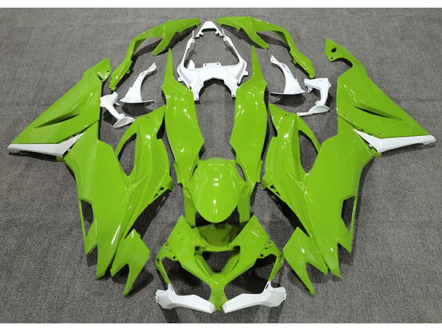 Aftermarket 2019-2020 Gloss Green & White Kawasaki ZX6R Motorcycle Fairings