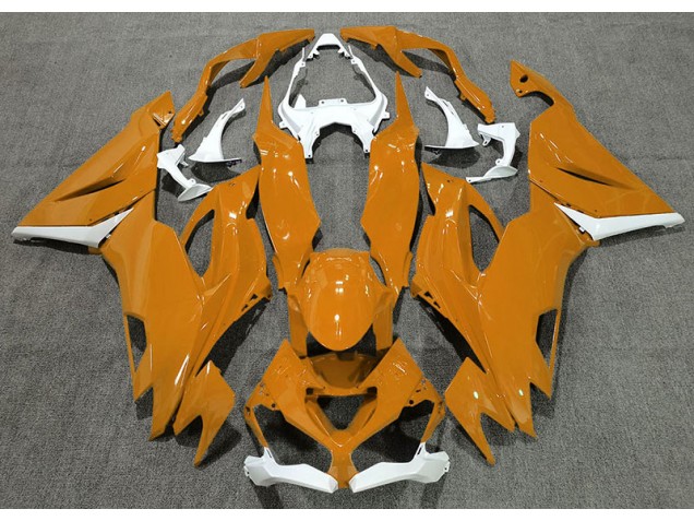 Aftermarket 2019-2020 Gloss Orange & White Kawasaki ZX6R Motorcycle Fairings