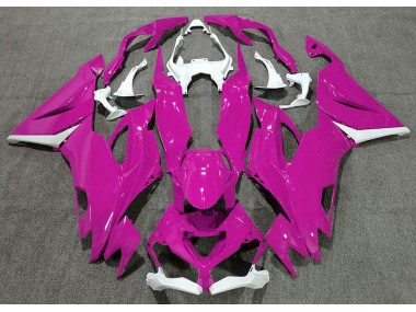 Aftermarket 2019-2020 Gloss Pink & White Kawasaki ZX6R Motorcycle Fairings