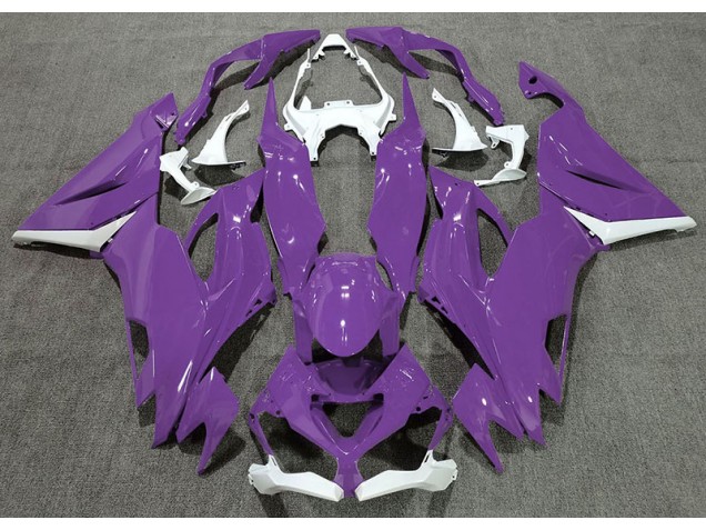 Aftermarket 2019-2020 Gloss Purple & White Kawasaki ZX6R Motorcycle Fairings