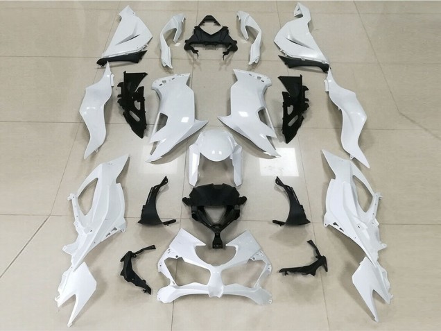 Aftermarket 2019-2020 Gloss White Kawasaki ZX6R Motorcycle Fairings