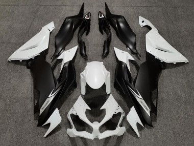 Aftermarket 2019-2020 Matte Pearl White and Black Kawasaki ZX6R Motorcycle Fairings