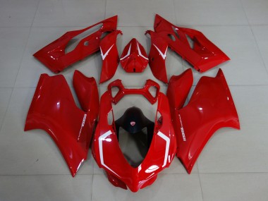 Aftermarket Gloss Red & White Ducati 1199 Motorcycle Fairings